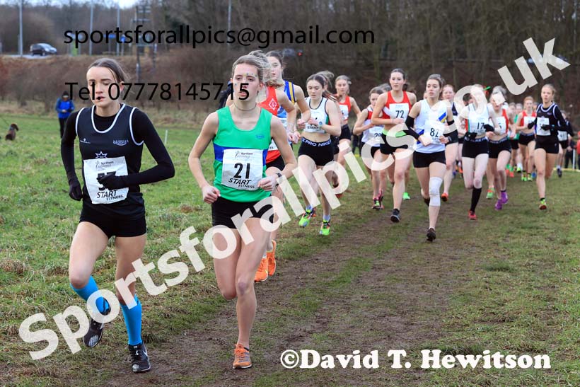 Womens Under-17s 2024 Northern Cross Country Champs., Sedgefield. Photo: David T. Hewitson/Sports for All Pics